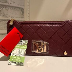 Brand New! Badgley Mischka burgundy, large card wallet! Great size great color!